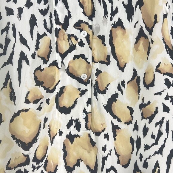 Equipment Femme Dress Medium 100% Silk Leopard print Shirt Dress Lined - Picture 5 of 16
